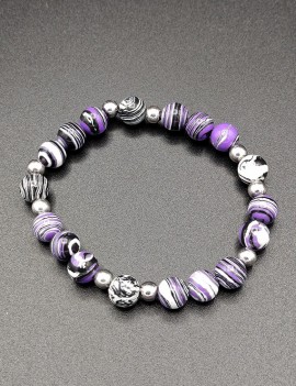 Violette - Bracelet  Agate purple